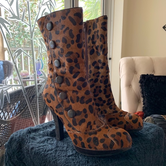 Sam Edelman Leopard Pony Boots - Picture 2 of 8